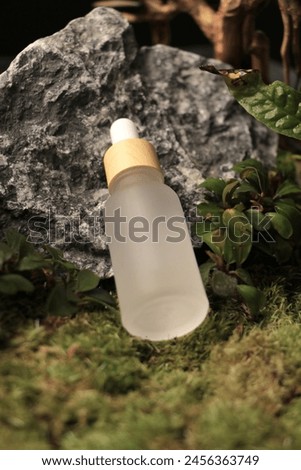 pipette bottle, natural background, essential bottle, serum bottle