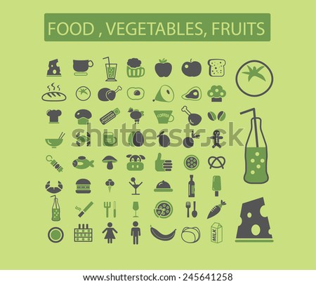 bio food, vegetables, fruits, product store, grocery, drinks, cheese, milk, pizza, cafe, restaurant web icons, signs, illustration isolated on background set, vector