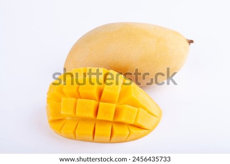 ripe mango on white backgroud Royalty-Free Stock Photo #2456435733