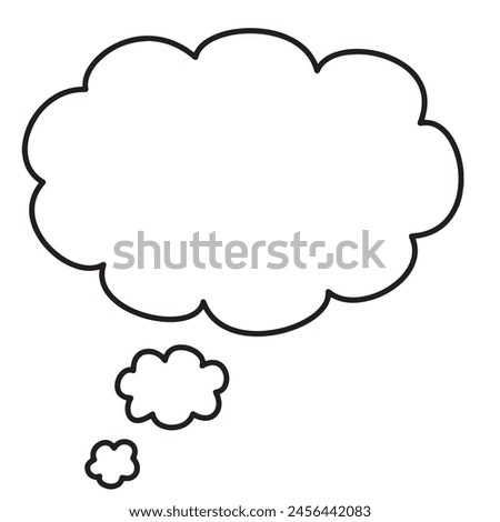 cute cartoon thought cloud icon page for kids. Vector illustration of thought cloud icon isolated on white background.

