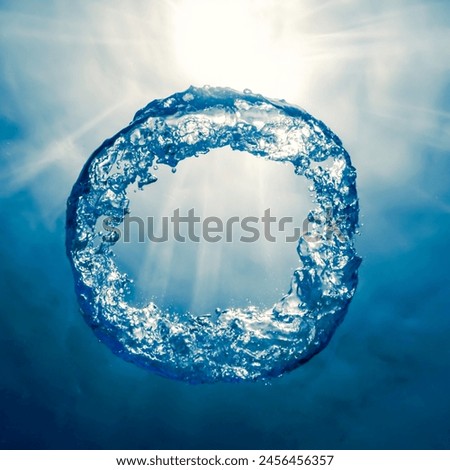Bubble Ring Underwater Ascends Towards The Sun