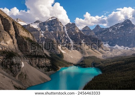 Magical view of Moraine Lake in Banff National Park, Canada, Ten Peaks Valley. Inspirational photo