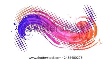 Colorful Gradient Brush Texture Background with Halftone Effect. Sport Background with Grunge Style