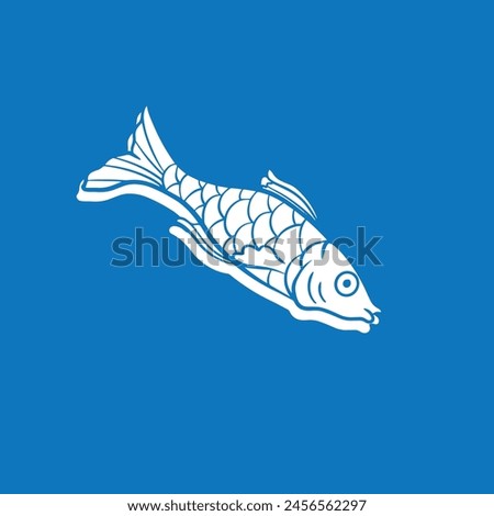 Hand drawn vector illustration of Koi fishes