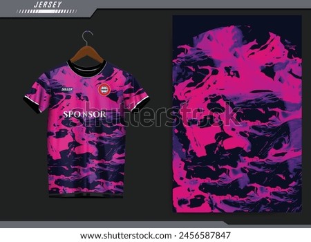 Pattern design, illustration, textile background for sports t-shirt, football jersey shirt mockup for football club. consistent front view