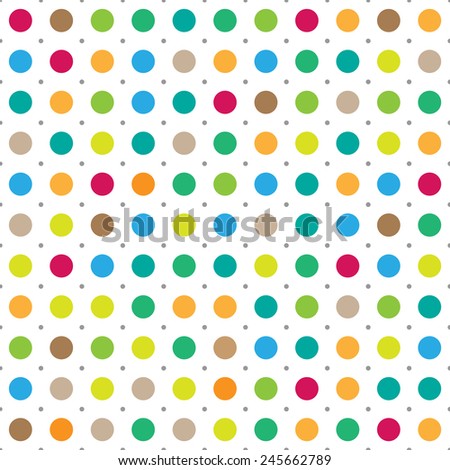 Colorful seamless polka dots vector background