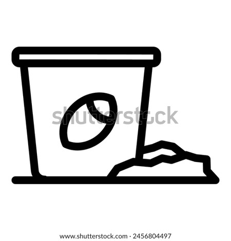 Ice fish bucket icon outline vector. Fishing hole. Frozen winter