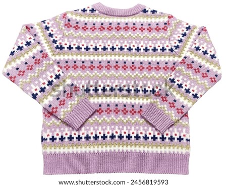 Fair isle banded Set-in Sleeve Pullover  multicolor sweaters