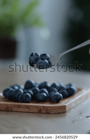 Still distance outdoor close-up shot of blueberries, fruit blueberries