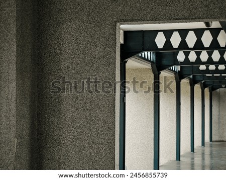 Gray rock hallway or corridor hotel design
