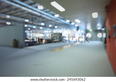 Trade show interiors generic background. Intentionally blurred post production.