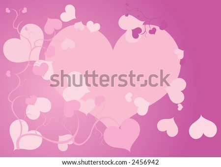 Heart leafs abstract design (special design for Valentine's Day)