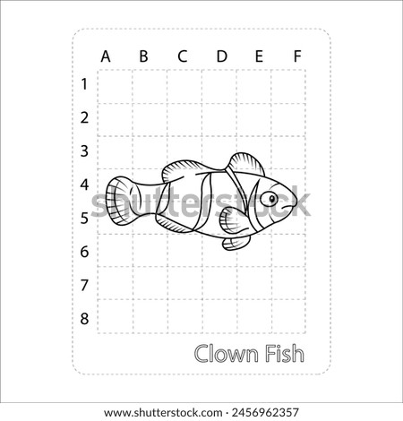 Clown Fish coloring page for kids.