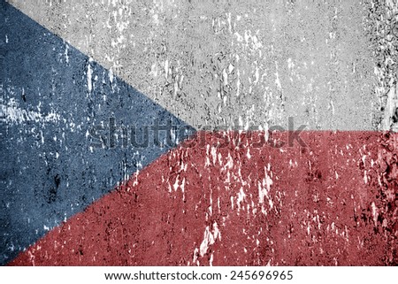 Czech vintage flag. Texture, background