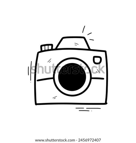 Hand Drawn Camera. Doodle Vector. Isolated on White Background - EPS 10 Vector