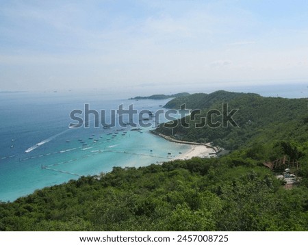 Pictures of the sea and mountains from high above