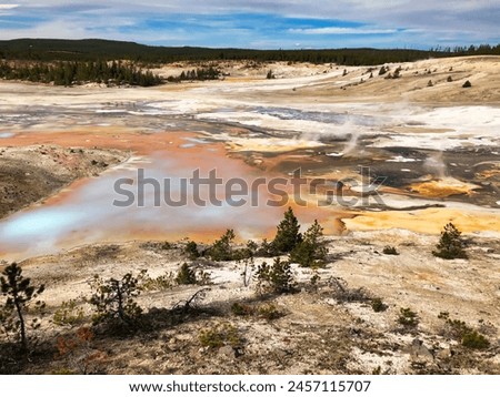 Porcelain Spring in Norris Porcelain Basin, Yellowstone National Park in Wyoming. Royalty-Free Stock Photo #2457115707
