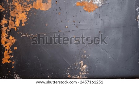Dark grunge texture as background; rough old rusty metal surface, crumpled uneven pattern