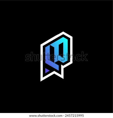 QO initial gradient blue gaming concept ideas for esport team, twitch and streamer