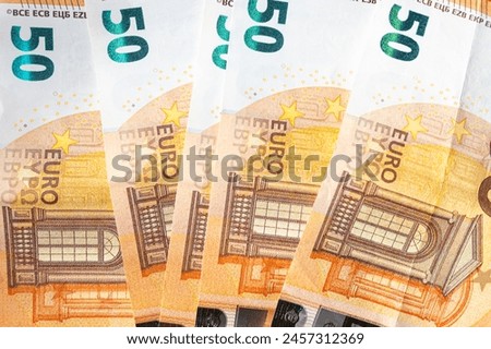 50 euro banknotes, banknote background
