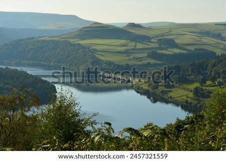 Landscape picture of Ladybower reservoir during summer