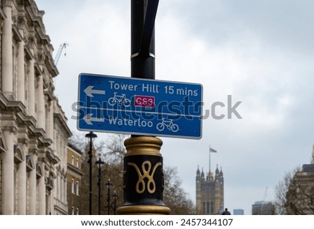 Transportation in London city, roads, road signes, street signes, different warnings, indicating of directions in Great Britain, city life in England