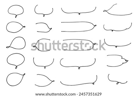 A set of cute handwritten thin line speech bubbles. Color and size can be changed by editing vector data.