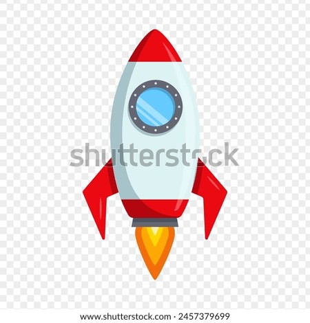 Vector illustration of rocket on transparent background