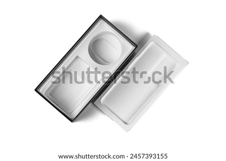 cellphone box packaging mock ups in high resolution image and isolated in white with blurry ends