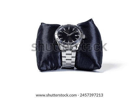 silk pillow for watch in high resolution images and isolated in white with blurry ends