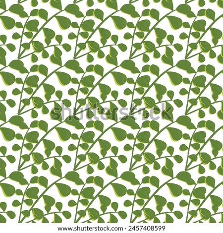 A simple twig with leaves. Floral ornament. Seamless pattern. 