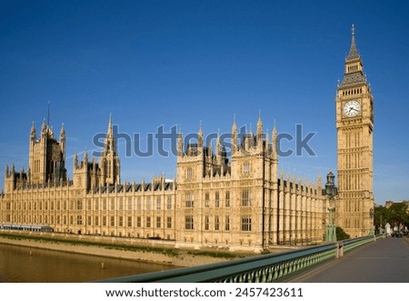 London - The Parliament and Big Ben tower.