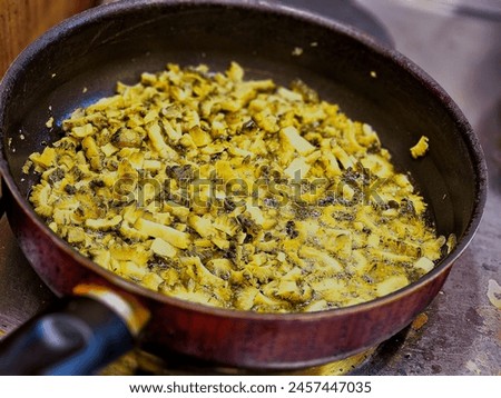 Bitter Melon During fry in frying pan cooking