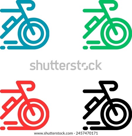 Bicycle silhouettes in different styles. Vector illustration.