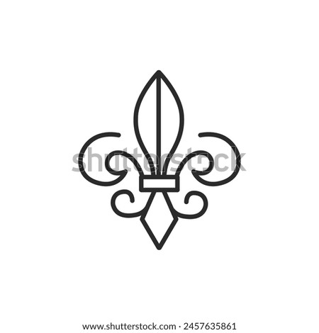 Fleur-de-lis icon. A simple yet elegant vector illustration of the iconic symbol used historically in French heraldry, perfect for cultural and historical references. Vector illustration