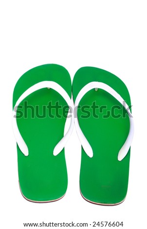 Green slippers isolated 1