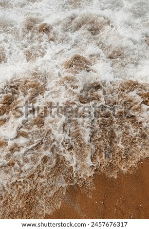 The beach is a serene paradise where golden sands meet the gentle embrace of azure waters. Waves kiss the shore, leaving shimmering trails, while seagulls dance in the salty breeze. It's a place of tr Royalty-Free Stock Photo #2457676317