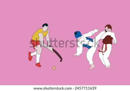 hand draw of sports vector illustration 