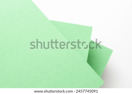 Green and white 3d geometric background, brochure