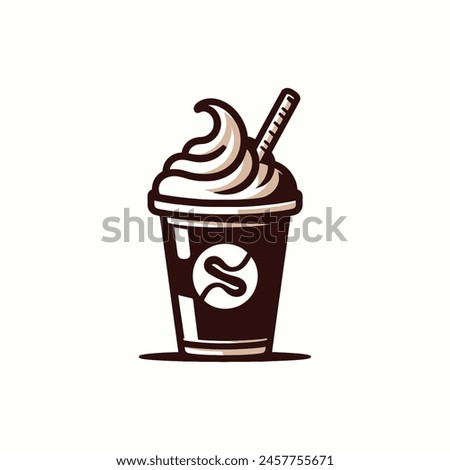 Coffee can with cream and straw illustration