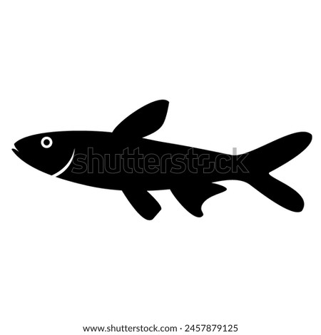 Fish vector silhouette , clip art, and symbol. Shilhouette of sea animal  concept and simple design