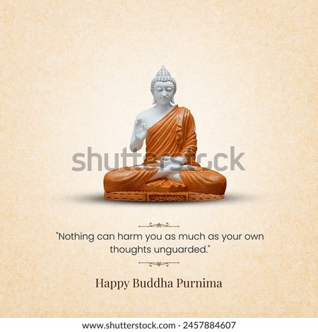 Happy Buddha Purnima, Buddha statue meditation  Royalty-Free Stock Photo #2457884607