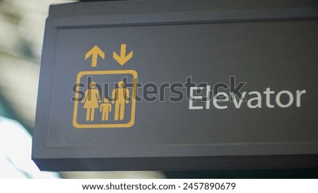 Elevator pictogram inside subway platform