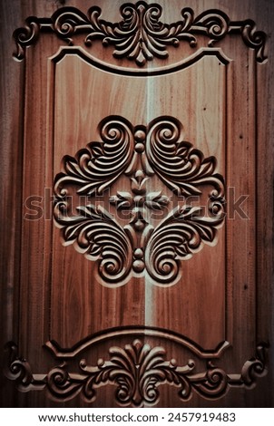 Just got a new brown wood door with the coolest design! It's like a piece of art on my wall. #wood #door #art