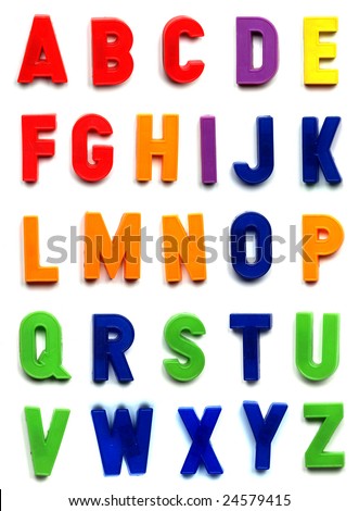 The British alphabet letters in plastic toy characters