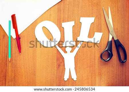 Abstract man holding oil on hands