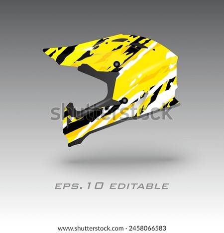  Motocross helmet livery wrap design vector