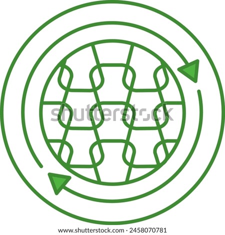 Green Recycled Nylon Icon. Vector Icon. Recycling Clothes. Circular Reuse Textile. Tag, Label For Clothes Royalty-Free Stock Photo #2458070781