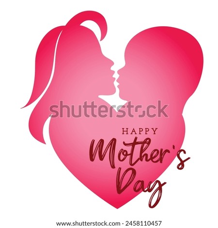 eye catching happy mothers day background with flying love hearts vector