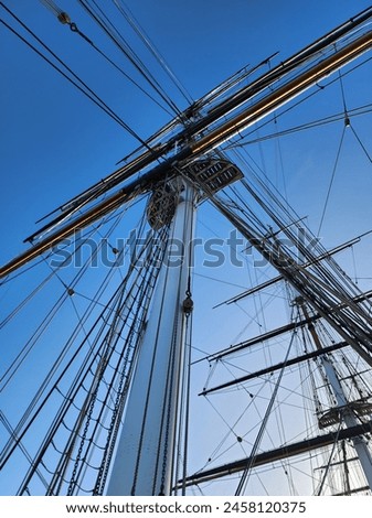 Low-Angle View of Old Ship Masts